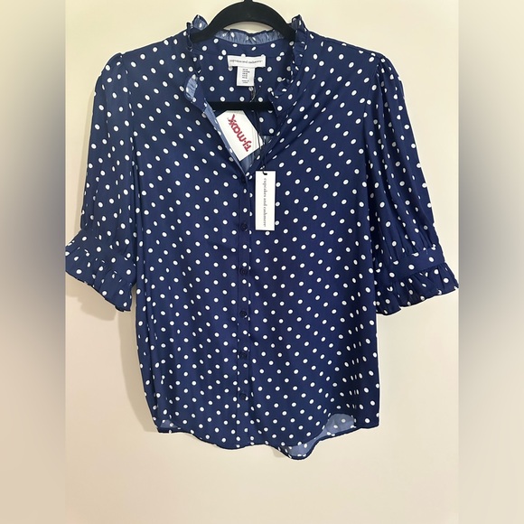 Cupcakes and cashmere Navy Polka Dot Blouse - Picture 1 of 4